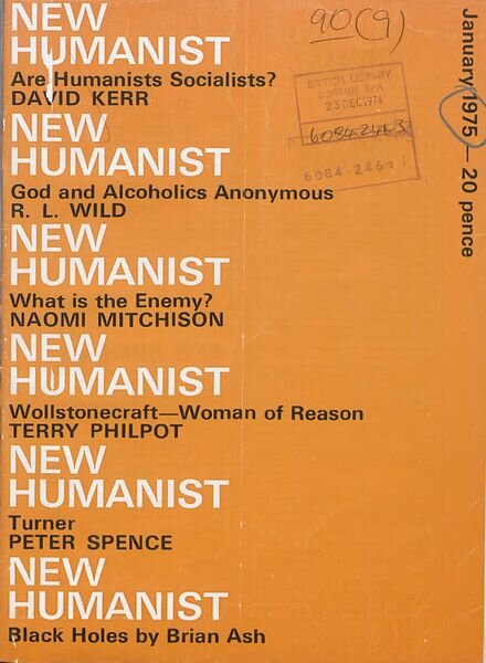 New Humanist – January 1975 Cover
