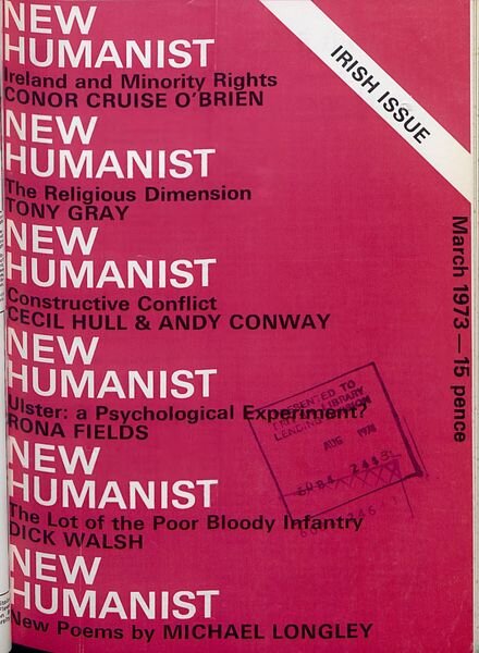New Humanist – March 1973 Cover