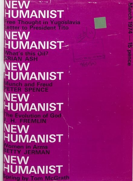 New Humanist – March 1974 Cover