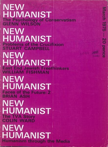 New Humanist – March 1975 Cover