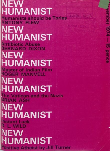 New Humanist – November 1974 Cover