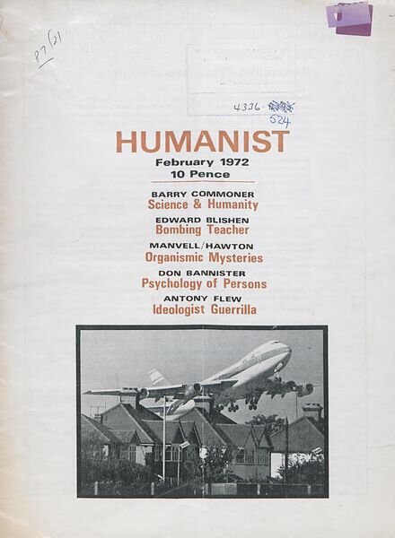 New Humanist – The Humanist, February 1972 Cover