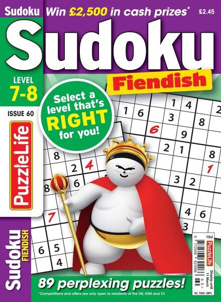 PuzzleLife Sudoku Fiendish – 01 February 2021 Cover