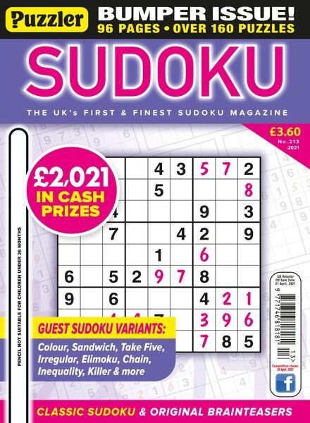 Puzzler Sudoku – March 2021 Cover