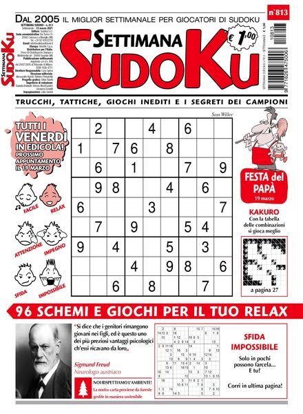 Settimana Sudoku – 10 marzo 2021 Cover