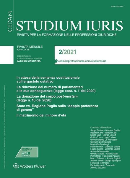 Studium Iuris – Febbraio 2021 Cover