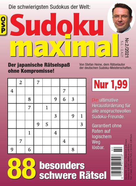 Sudoku Maximal – Nr.2 2021 Cover