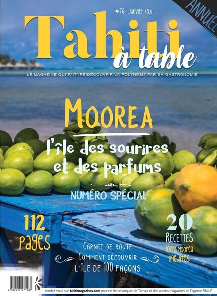 Tahiti a table – Janvier 2021 Cover