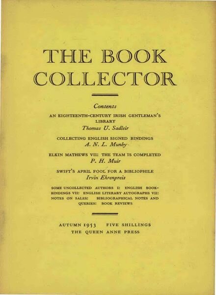 The Book Collector – Autumn 1953 Cover