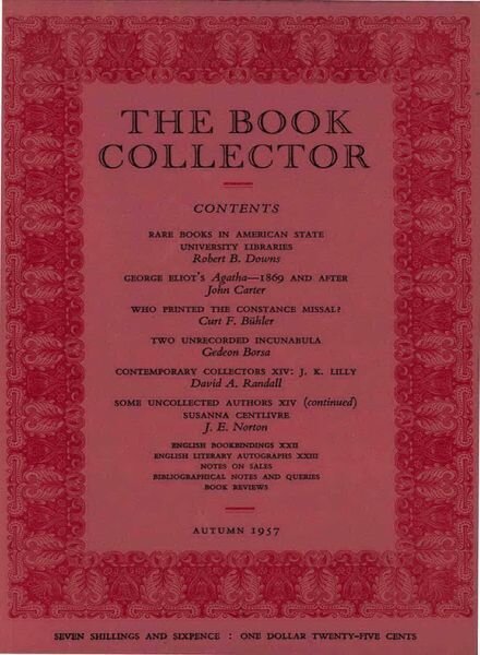 The Book Collector – Autumn 1957 Cover