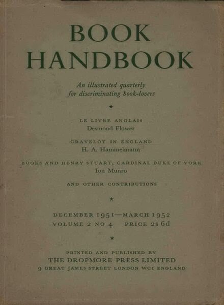 The Book Collector – December 1951 – March 1952, 1951 Cover