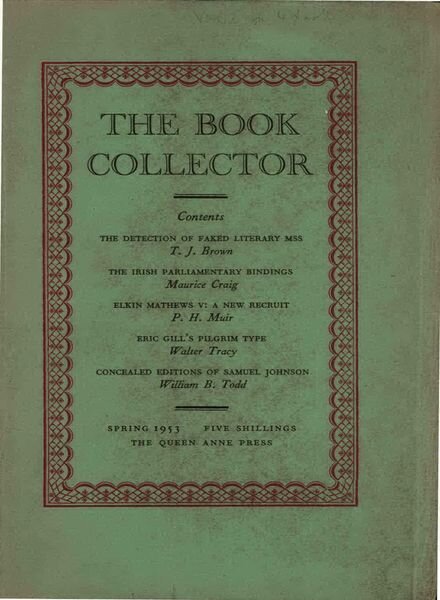 The Book Collector – Spring 1953 Cover