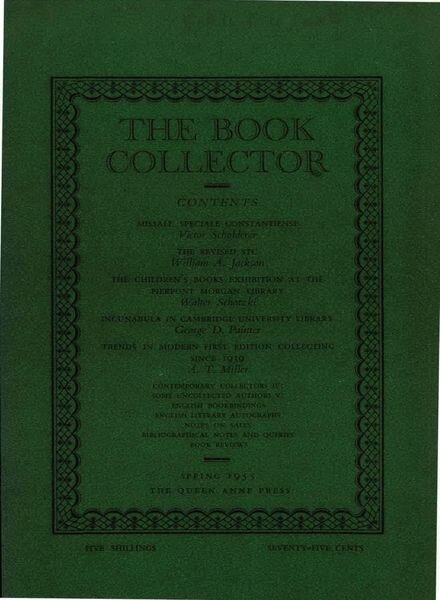 The Book Collector – Spring 1955 Cover