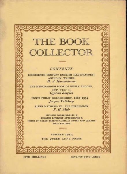 The Book Collector – Summer 1954 Cover
