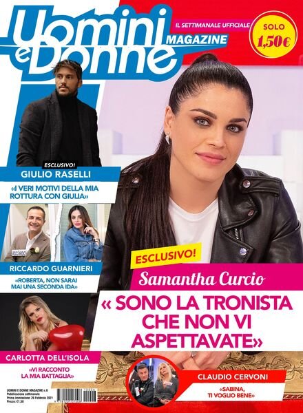 Uomini e Donne magazine – 26 febbraio 2021 Cover