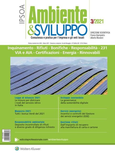 Ambiente & sviluppo – Marzo 2021 Cover