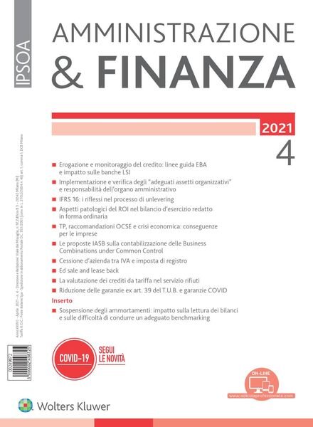 Amministrazione & Finanza – Aprile 2021 Cover