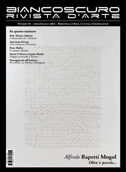 Biancoscuro Rivista d’Arte – Aprile-Maggio 2021 Cover