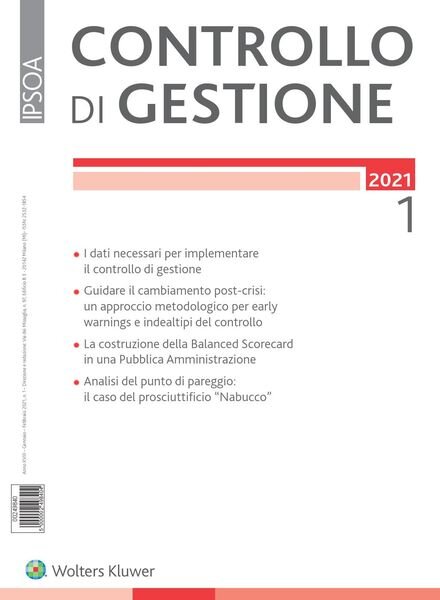 Controllo di gestione – Gennaio 2021 Cover