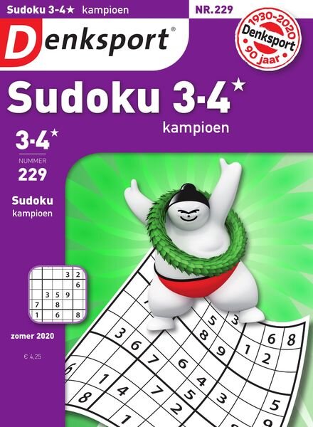 Denksport Sudoku 3-4 kampioen – 16 juli 2020 Cover