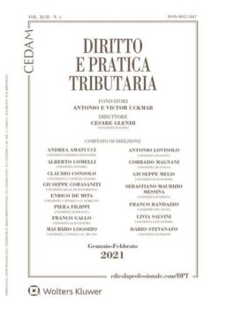 Diritto e Pratica Tributaria – Gennaio 2021