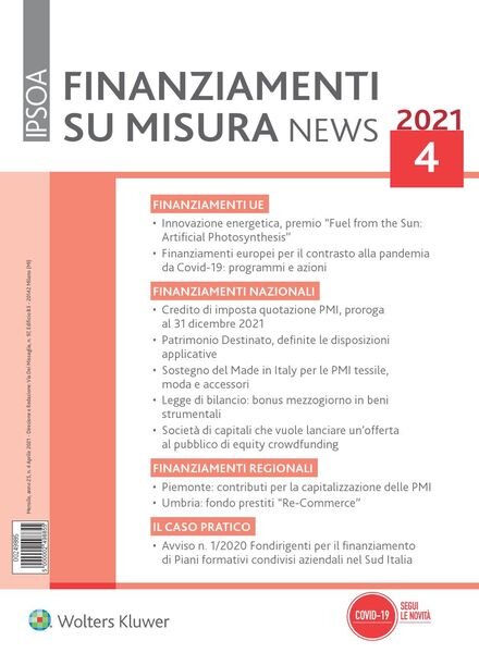 Finanziamenti su misura news – Aprile 2021 Cover