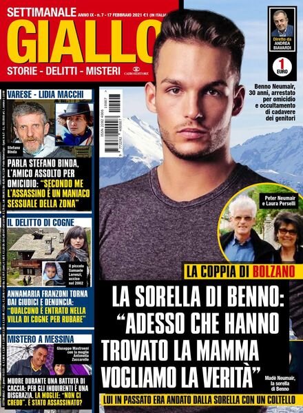 Giallo – 17 Febbraio 2021 Cover