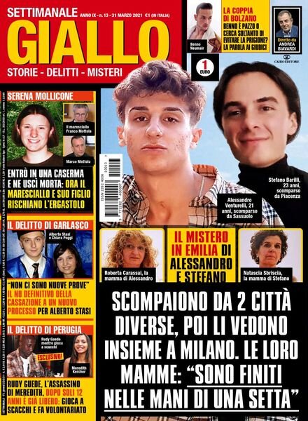 Giallo – 31 Marzo 2021 Cover