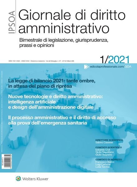Giornale di diritto amministrativo – Gennaio 2021 Cover