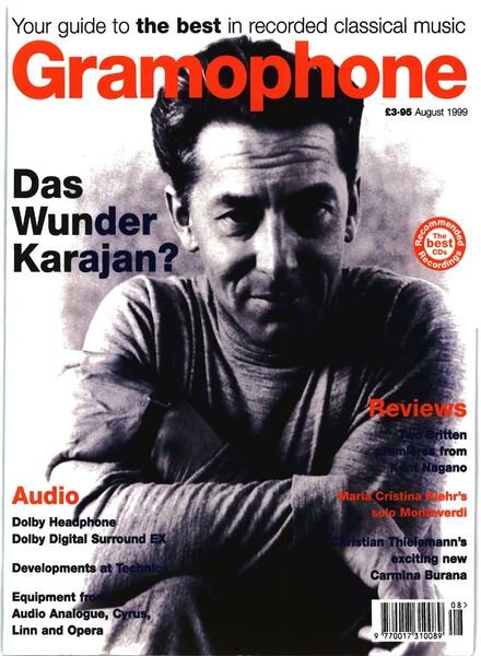 Gramophone – August 1999 Cover