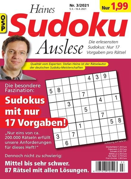 Heines Sudoku Auslese – Nr.3 2021 Cover