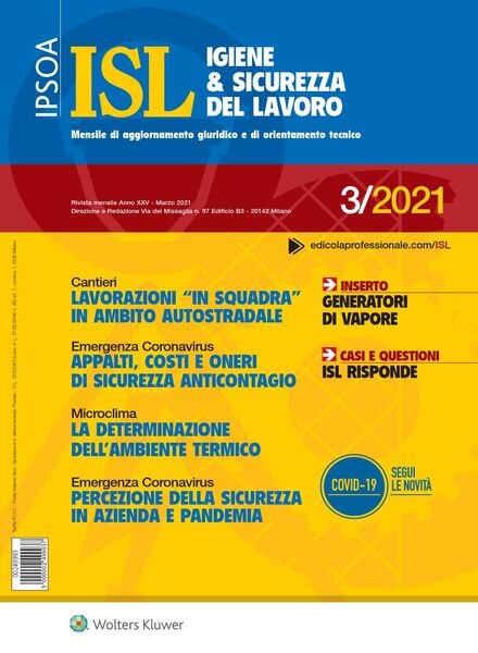 Igiene & Sicurezza del Lavoro – Marzo 2021 Cover