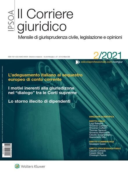 Il Corriere Giuridico – Febbraio 2021 Cover