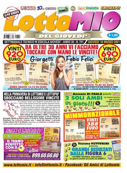 Lottomio del Giovedi – 18 Marzo 2021 Cover