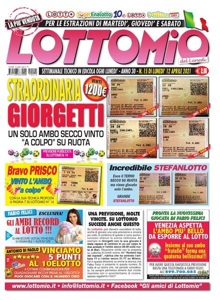 Lottomio del Lunedi – 12 Aprile 2021 Cover