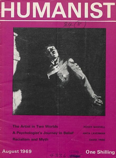 New Humanist – The Humanist, August 1969 Cover