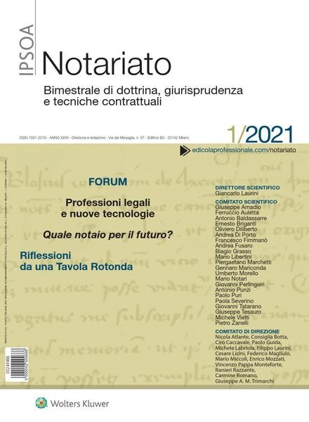 Notariato – Gennaio 2021 Cover