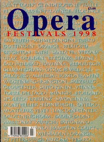 Opera – Annual Festival – 1998 Cover