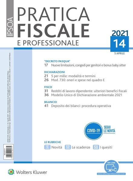 Pratica Fiscale e Professionale – 5 Aprile 2021 Cover