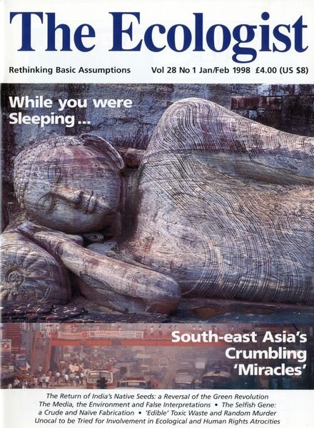 Resurgence & Ecologist – Ecologist, Vol 28 N 1 – January – Febriary 1998 Cover