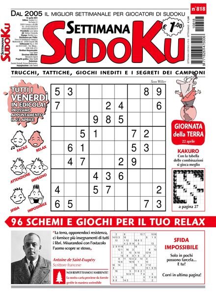 Settimana Sudoku – 14 aprile 2021 Cover
