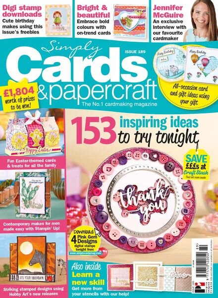 Simply Cards & Papercraft – Issue 189 – March 2019 Cover
