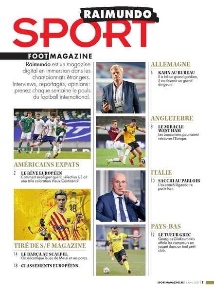 Sport Foot Magazine Raimundo – 9 Avril 2021 Cover