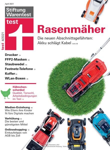 Stiftung Warentest Test – April 2021 Cover