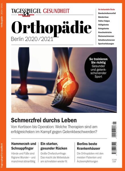 Tagesspiegel Gesundheit – Orthopadie – August 2020 Cover