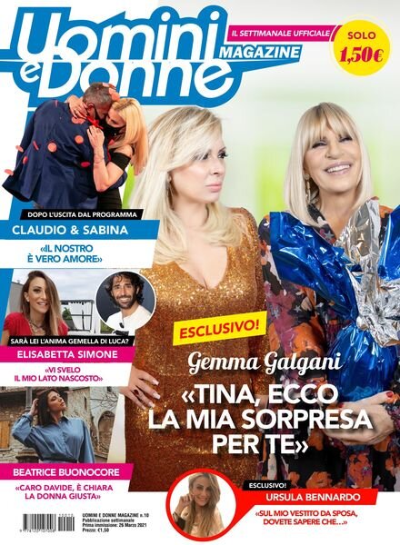 Uomini e Donne magazine – 26 marzo 2021 Cover