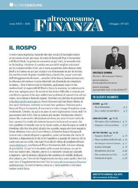 Altroconsumo Finanza – 4 Maggio 2021 Cover