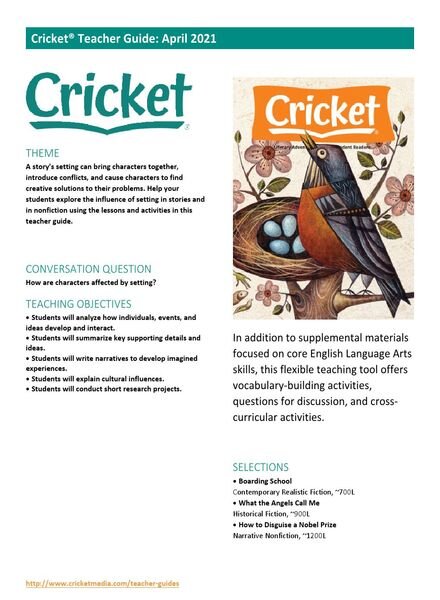 Cricket Teacher’s Guide – April 2021 Cover