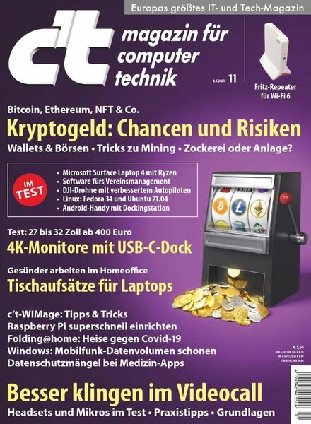 ct Magazin fur Computertechnik – 08 Mai 2021 Cover