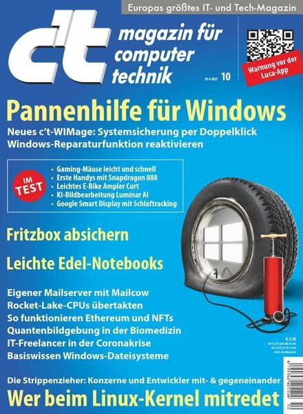 ct Magazin fur Computertechnik – 23 April 2021 Cover